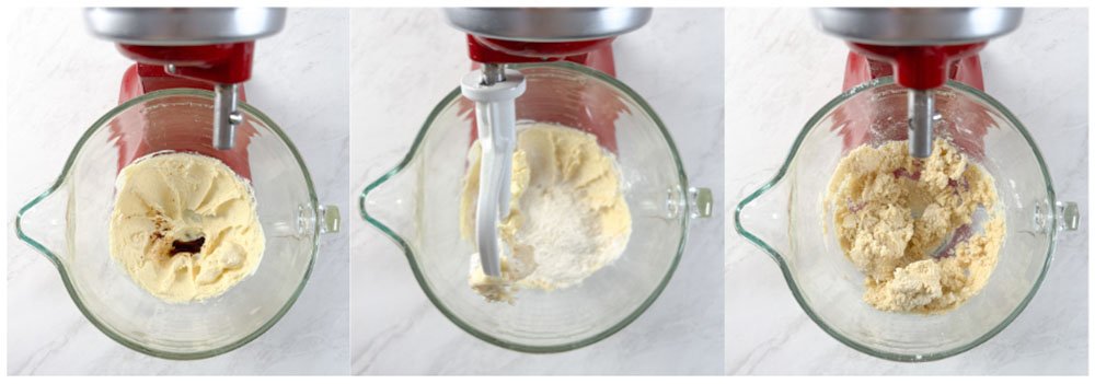 Visão do passo a passo para fazer os biscoitos amanteigados sem glúten