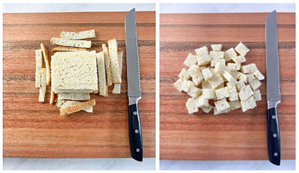 Visão do passo a passo para fazer a farinha panko sem glúten