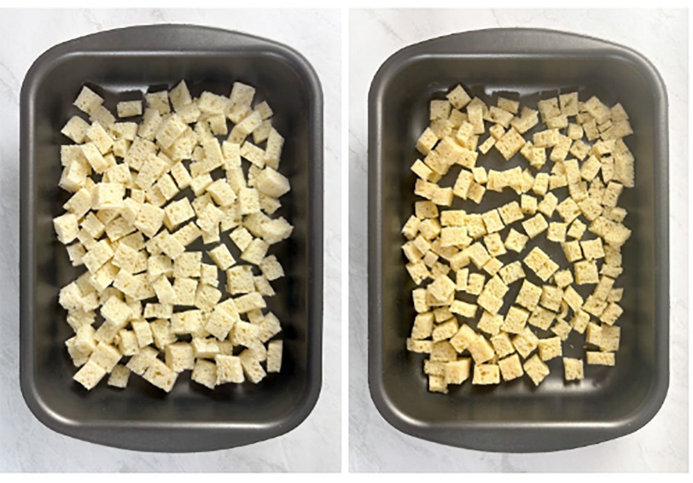 Visão do passo a passo para fazer a farinha panko sem glúten