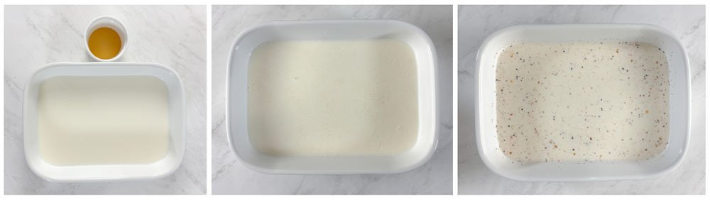 Visão de como fazer o buttermilk e temperando o buttermilk