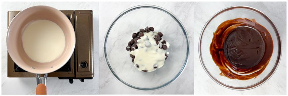 visão do passo a passo para fazer bolo fudge de chocolate sem glúten