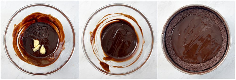 visão do passo a passo para fazer bolo fudge de chocolate sem glúten