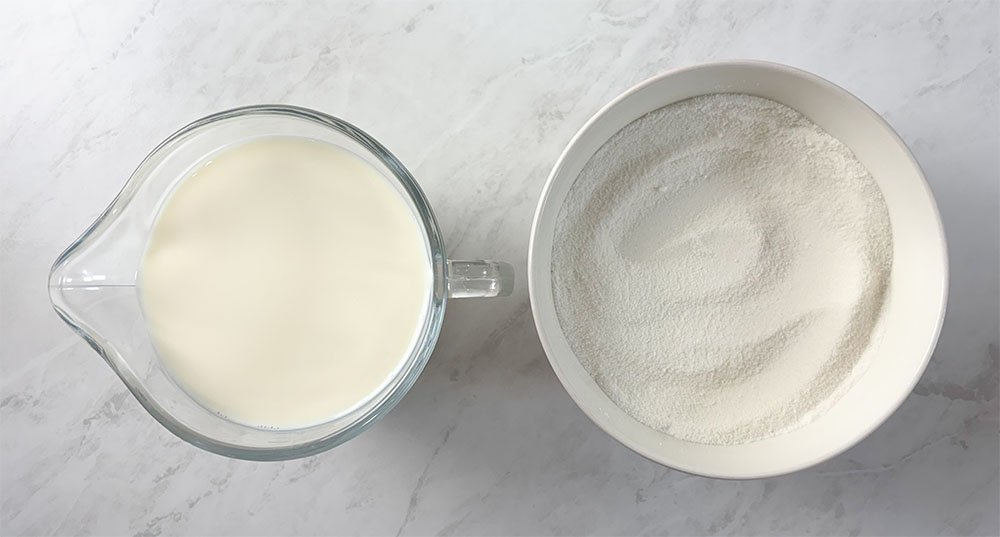 visão dos ingredientes para fazer o doce de leite sem lactose