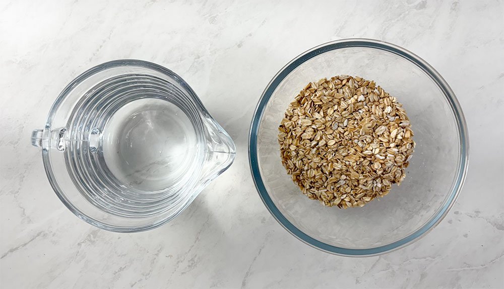 visão dos ingredientes para fazer o leite de aveia