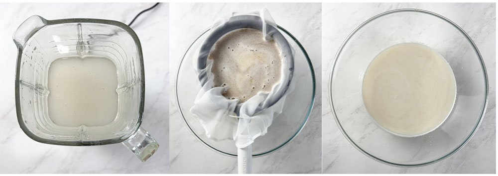 visão do passo a passo para fazer o leite de aveia