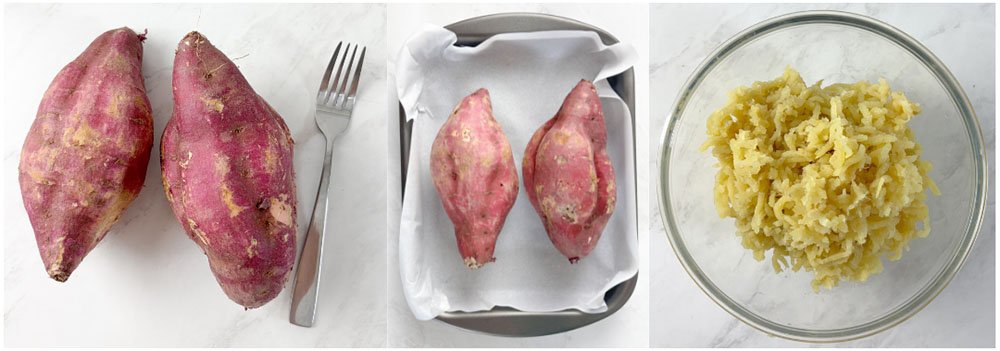 visão do passo a passo para fazer o nhoque de batata doce sem glúten