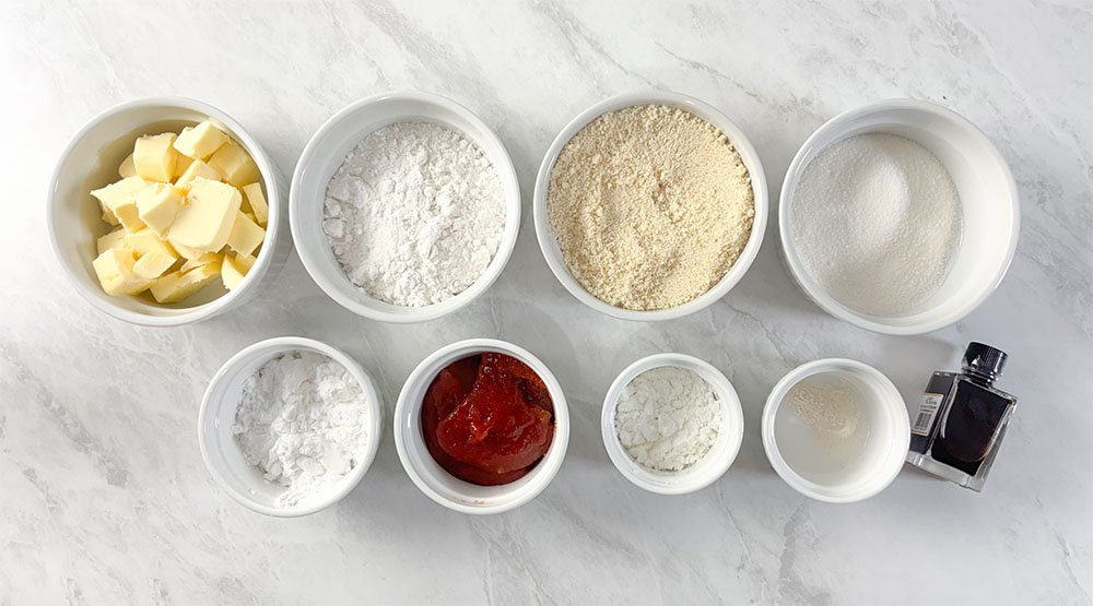 visão frontal dos ingredientes