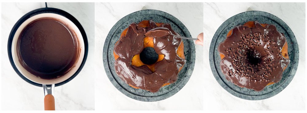 visão do passo a passo da receita da cobertura de brigadeiro